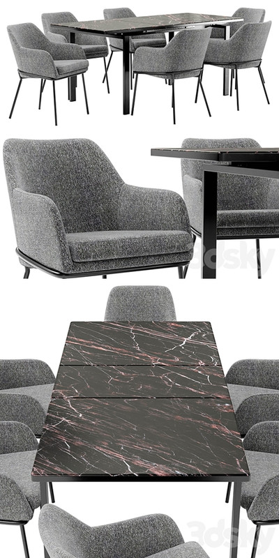 Dining chair Cozy and table Areal