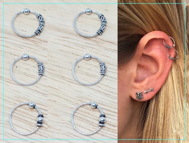 Anello Al Naso In Argento Sterling 925 Alla Moda Elica Cartilagine Trago Gioielli Penetranti Al Naso 6mm 8mm 10mm 20 Pz/pacco - Foto 10