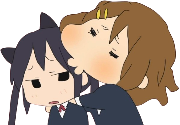 yui hirasawa hugging cat-eared azusa nakano