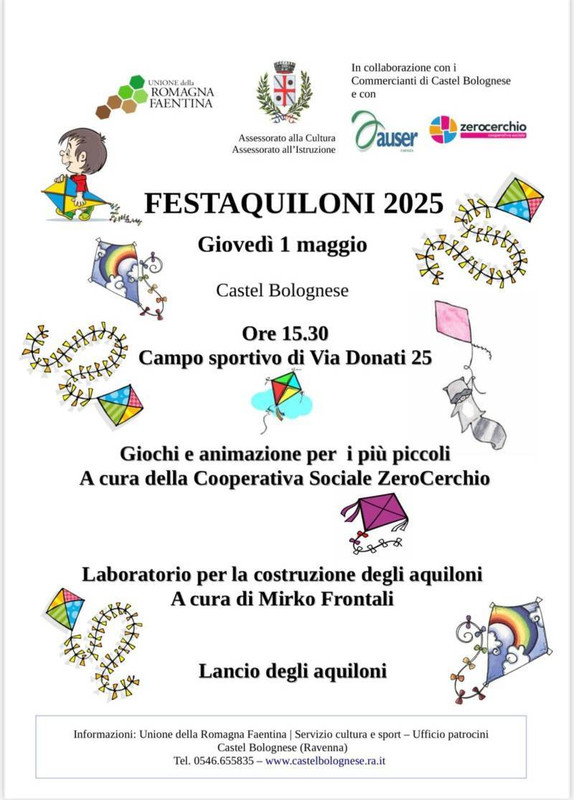 Giovedì 1 maggio ritorna la Festa degli aquiloni Giovedì 1 maggio ritorna la Festa degli aquiloni