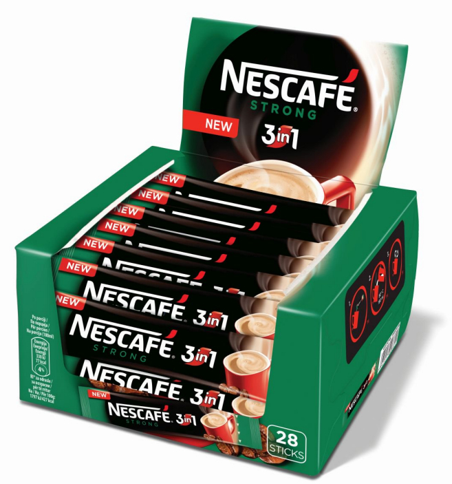Full Box NESCAFE Strong 28 Sachets Sticks 3 in 1 Instant Coffee eBay