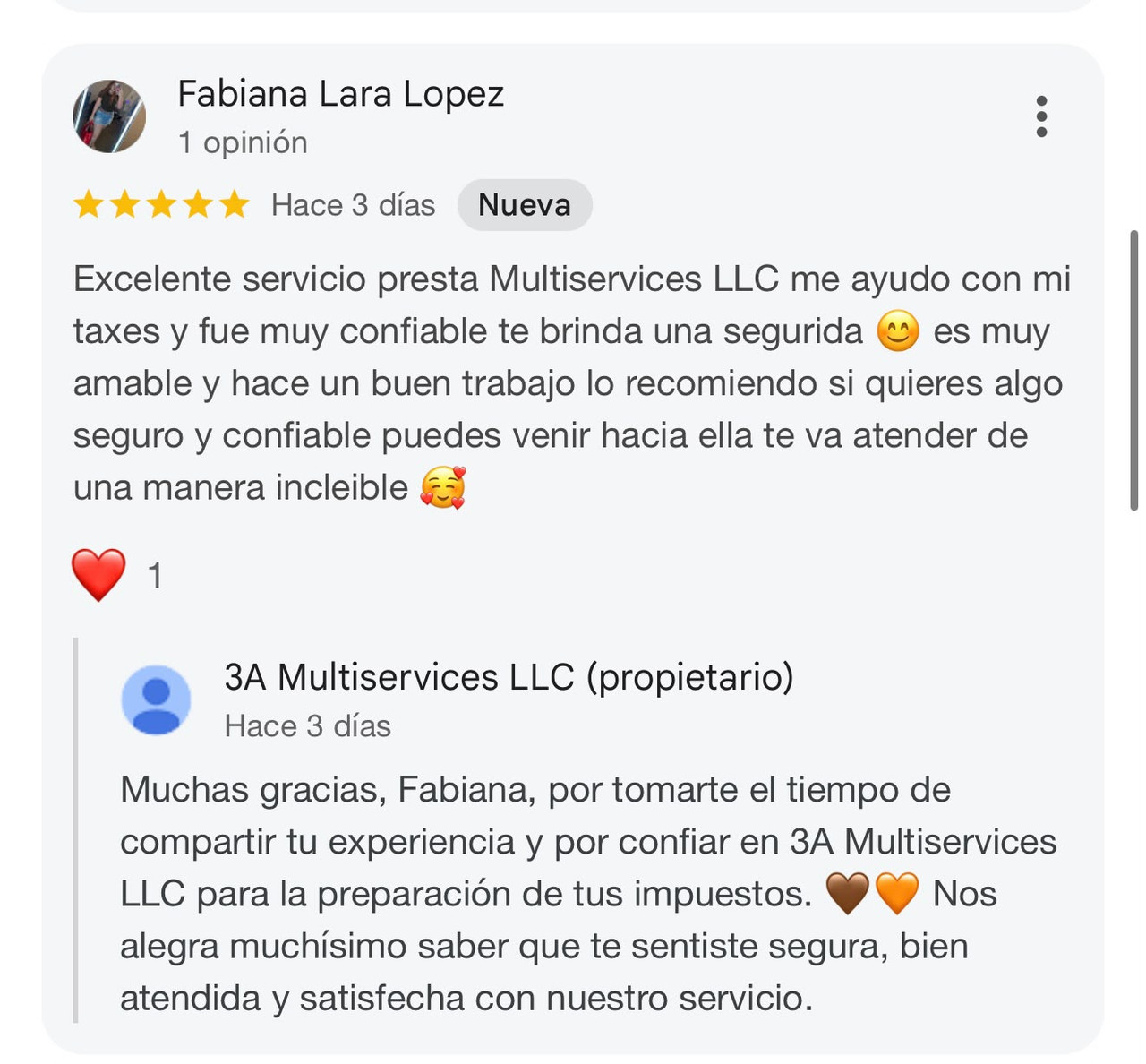 Opinión de Cliente