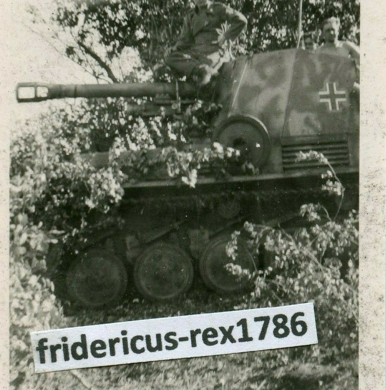Foto HKL Pz Jäg Abt. Sd.Kfz 124 Panzerhaubitze Wespe top Tarn anstrich camo