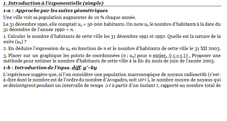 Introduction à l'exponentielle (simple)