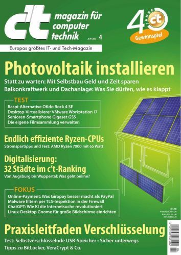 Cover: ct Magazin für Computertechnik No 04 vom 27  Januar 2023