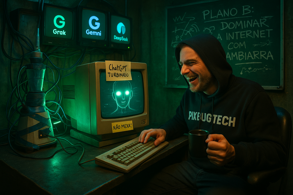 🔓 A Revolução Não Será Assinada: Como a Comunidade Pixbugtech Desbloqueou o Olimpo das IAs — De Graça, Com Gambiarra e Café Requentado