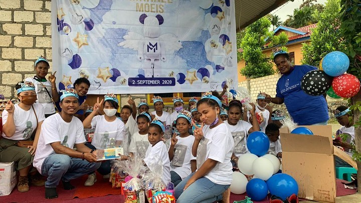 Momen perayaan ulang tahun Mikhael Moeis di panti asuhan