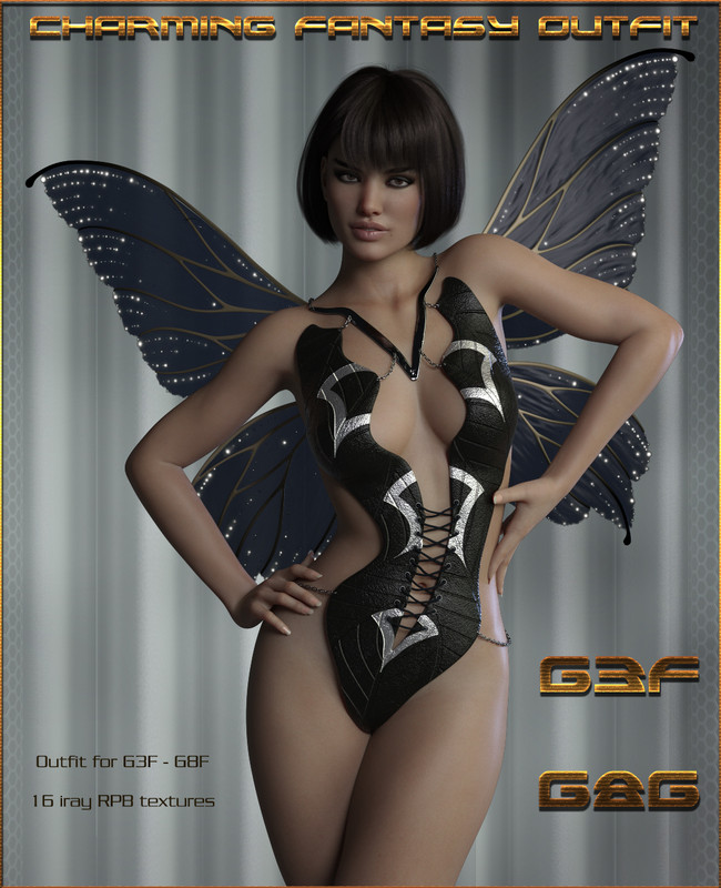 Charming Fantasy Outfit for Genesis 3 & 8 Female