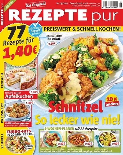 Cover: Rezepte pur Magazin No 09 September 2022