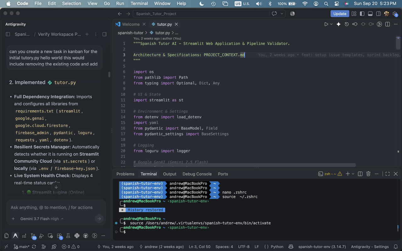 VS Code Workspace with Antigravity