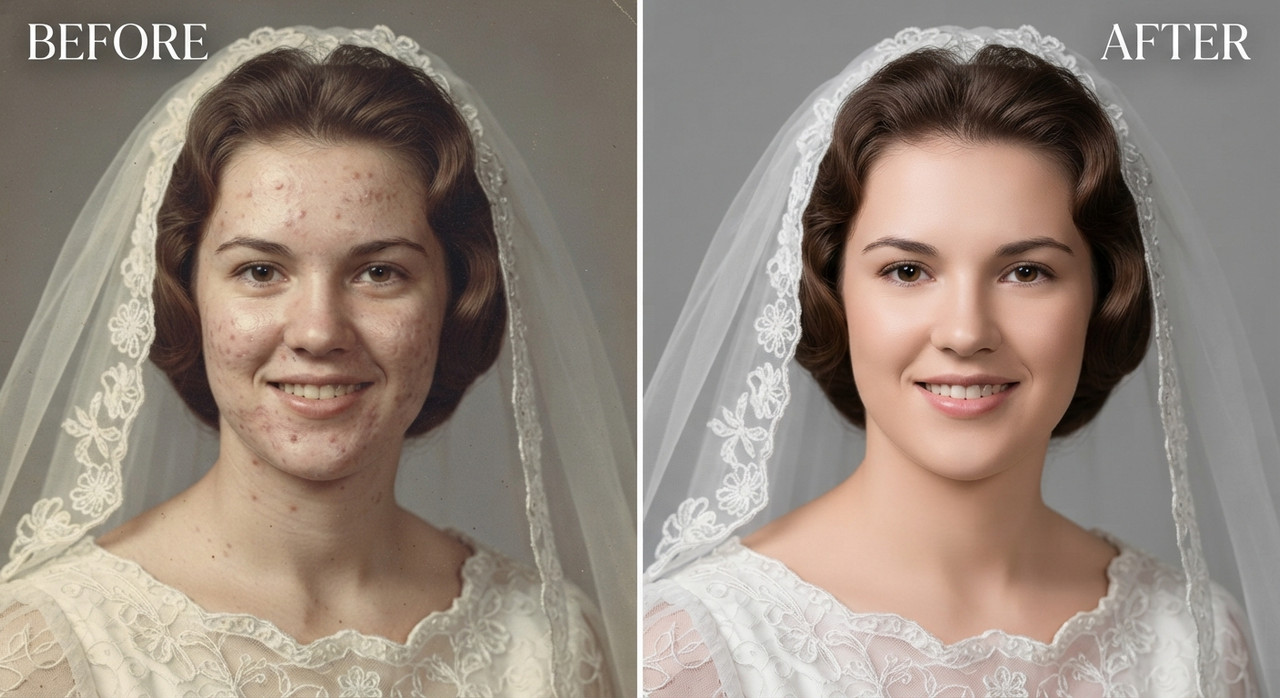 AI-generated example result for the upscaling prompt: Face Smoothing Skin Retouch AI Prompts for Image Upscaling by Prompt Craft