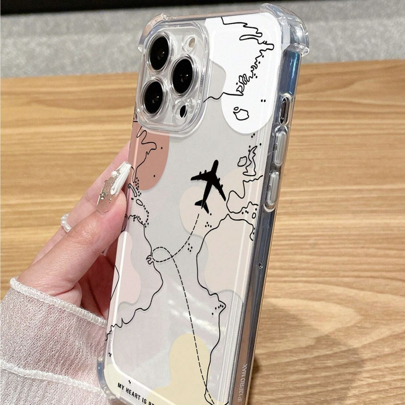 Foto de Funda transparente con diseño de viaje.
