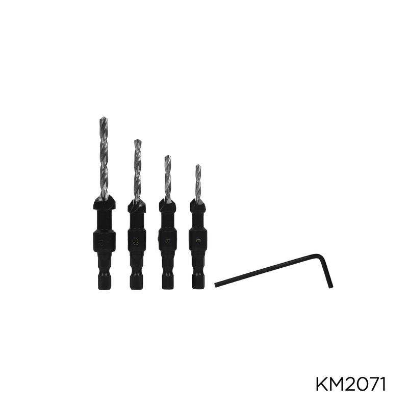 JUEGOS DE BROCAS AVELLANADORAS 4PCS 6#/8#/10#/12# "KAMASA"