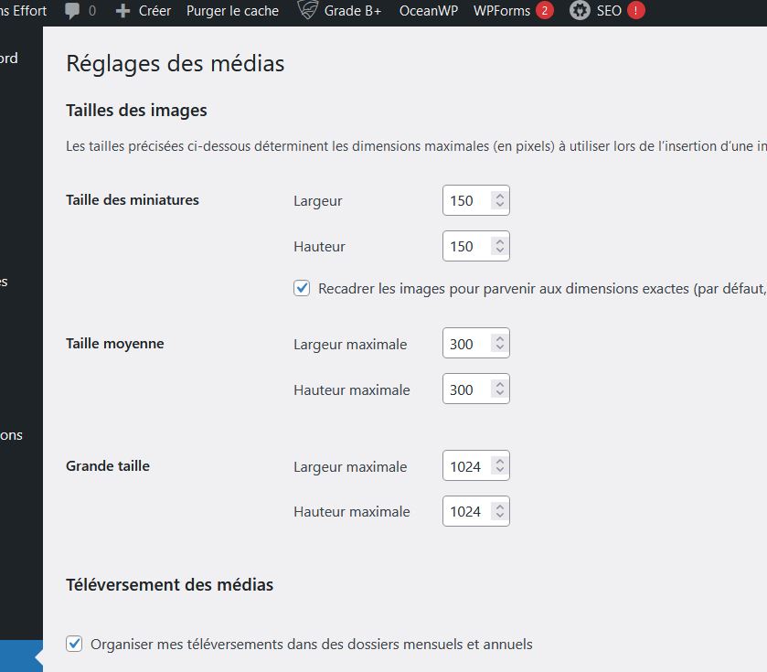 Reglages medias