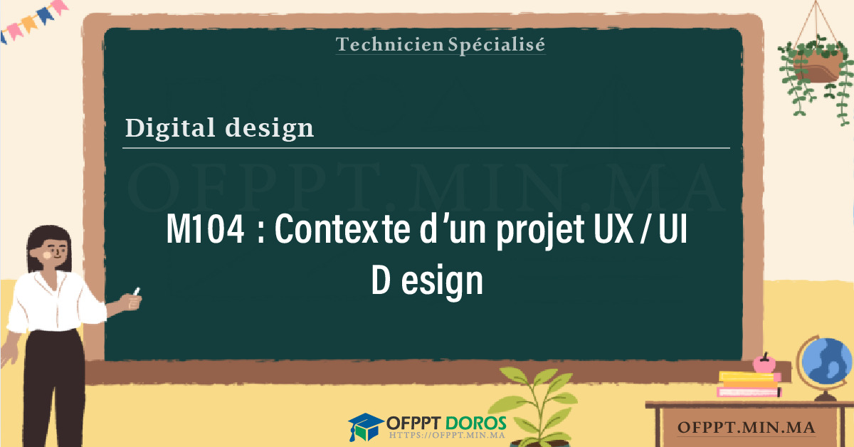 Sommaire détaillé du cours Contexte d’un projet UX/UI Design M104 OFPPT - Structure du module