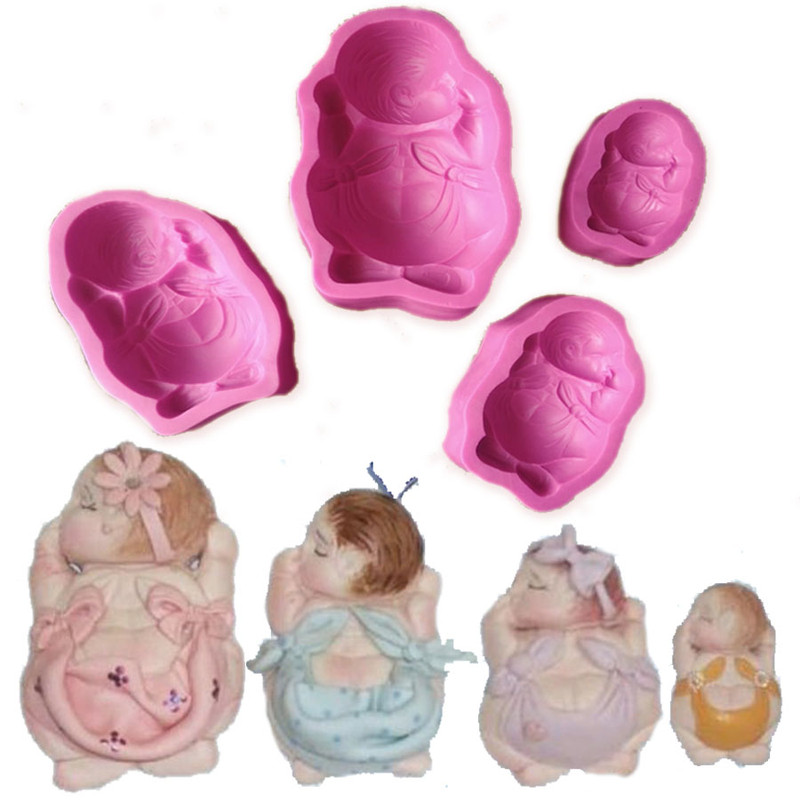 Molde Silicona bebe nacimiento bautizo decoración de tortas pastillaje