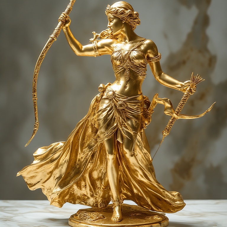 A-Gold-sculpture-of-an-Goddes-3