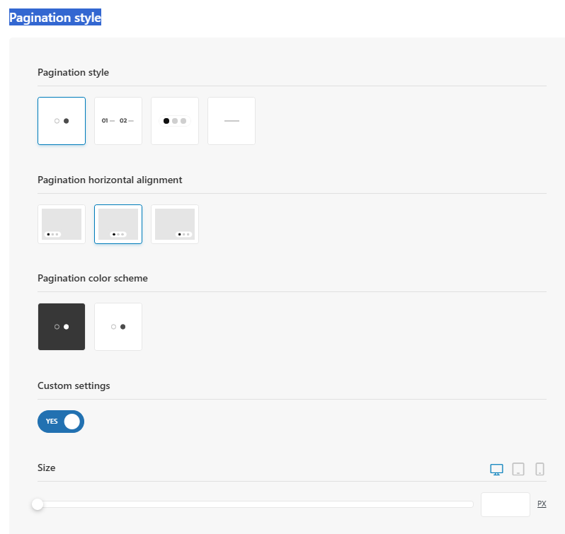pagination color