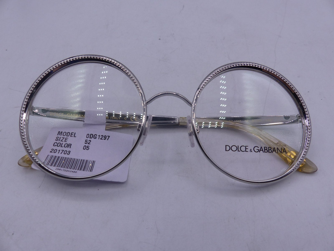 DOLCE & GABBANA DG1297 SILVER 05 UNISEX EYEGLASSES FRAMES SIZE 52-21-140