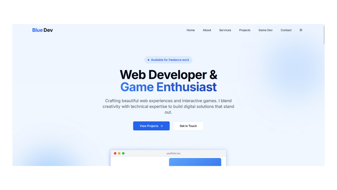 Blue: Portfolio Website