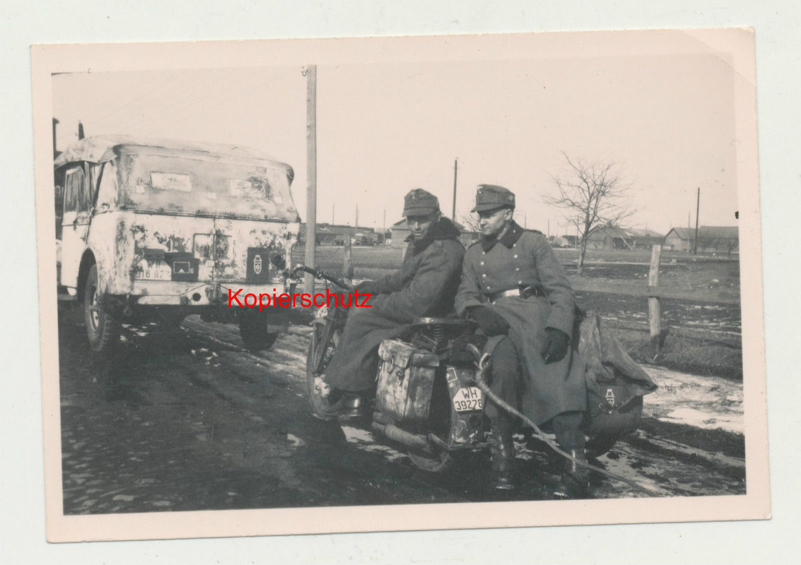 Orig Foto Wehrmacht Gebirgsjäger Fahrzeug Narvik