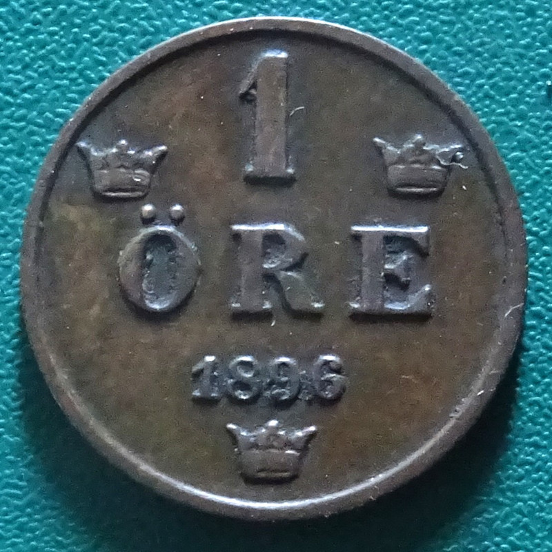1 Ore. Suecia (1896) SUE-1-Ore-1896-rev