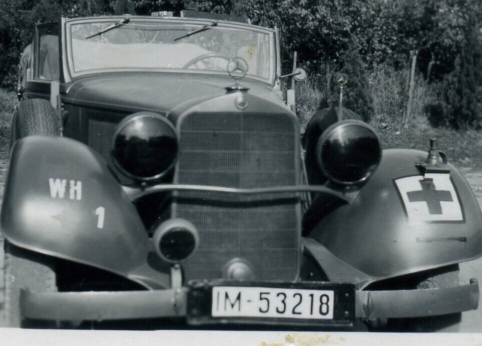 Fotos WH Verlauf eines Sani PKW Mercedes Wimpel Tarn Heimat Rumänien Russland