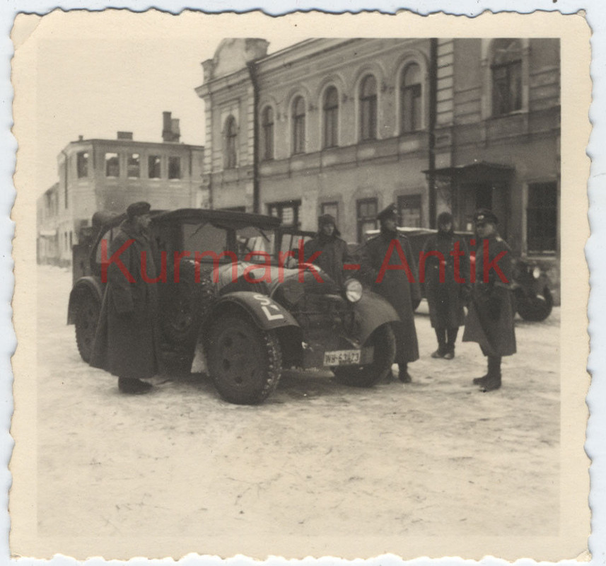Foto Wehrmacht Nebelwerfer Abt.6 Russland PKW Auto Kübel in Kurs