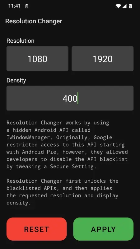 Download Resolution Changer APK