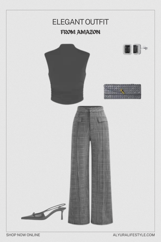 Monochrome Plaid Outfit 🖤 Outfit of the Day