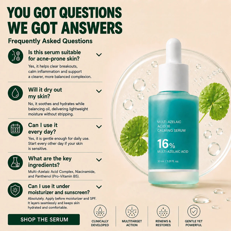 Calm Clear Glow Serum FAQ