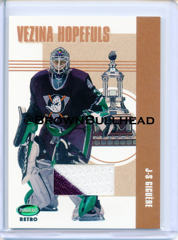2002 03 ITG Parkhurst Retro Hopefuls Vezina VH 05 J S Giguere Mighty Ducks of Anaheim COPY 5A