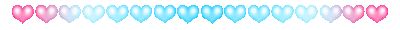 bouncing hearts in the colors of the transmasculine flag