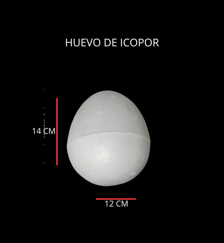 Huevo en Icopor #4 de 15cm x10cm para sus adornos navideños o escolar