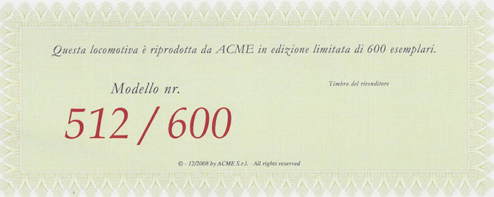 ACME Art 60032 - FS - E402 003 (152CertificatoR