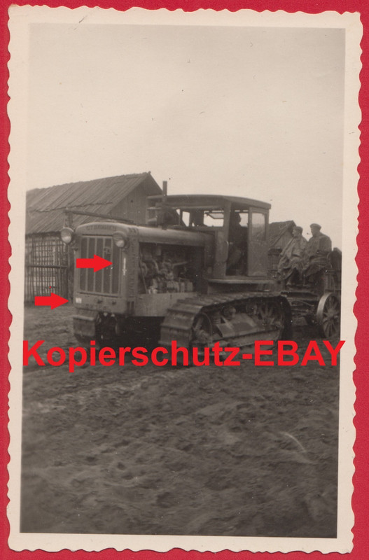 org Foto Wehrmacht Ostfront russ. Kettenschlepper Stalinetz BEUTE WH-Kennung &!