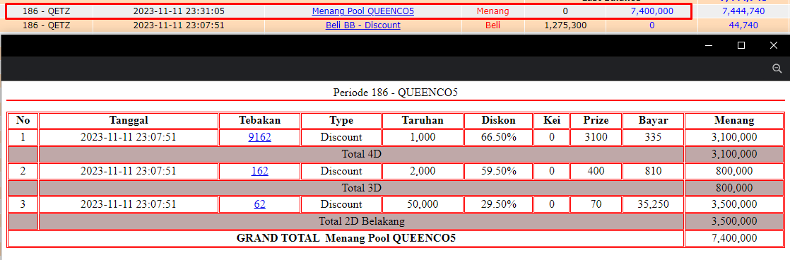 Bukti JP slot hari ini