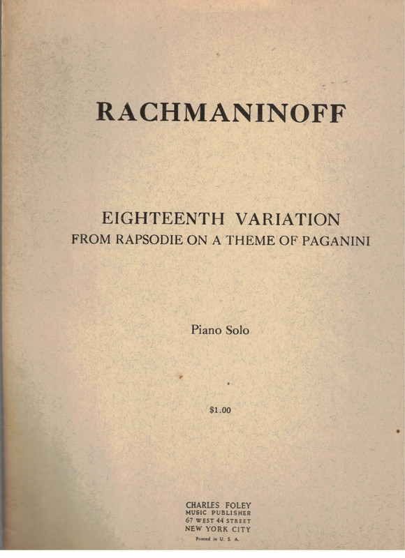 Eighteenth Variation from Rapsodie on a Theme of Paganini