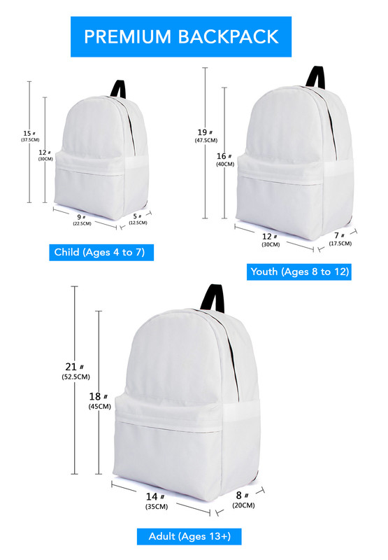 Dirt Track Racing Late Model Backpack sizing chart