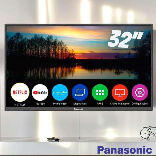 Smart TV 32” Panasonic TC-32JS500B HD com Conversor Digital 2 HDMI 2 USB Preta