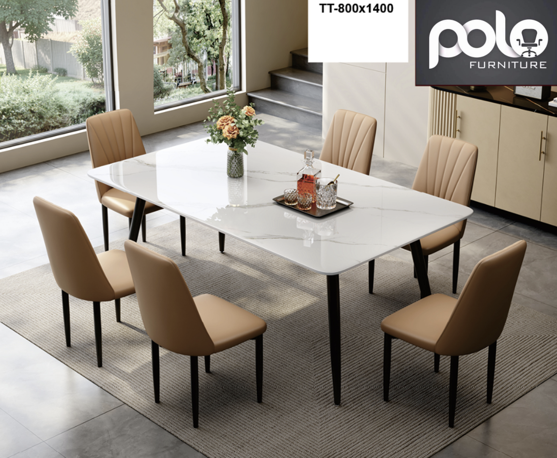 Polo Furniture Polo Dining 03 Full Monochrome Beige Minimalist Set
