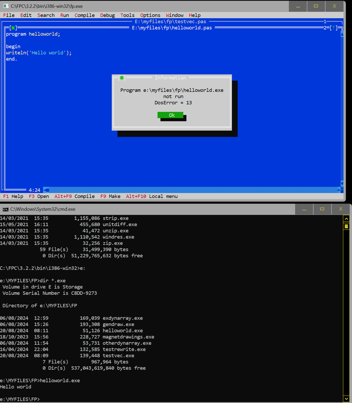 fp refuses to run program