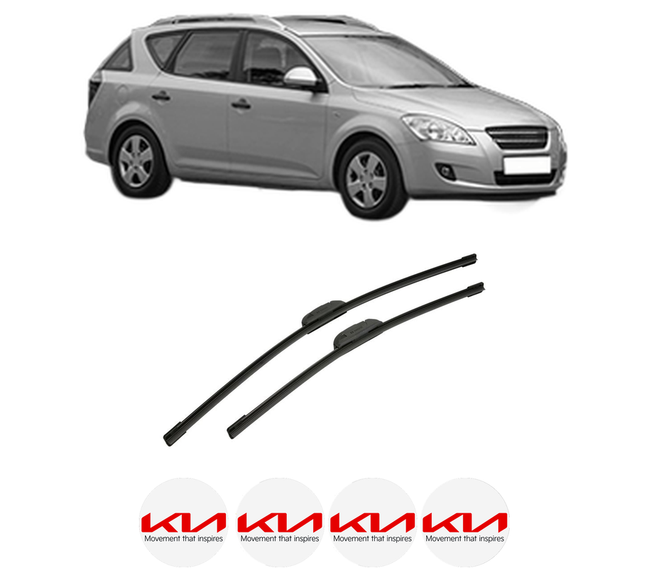 Set stergatoare auto KIA CEE'D SW (ED) din 2007-2012, pentru parbriz auto, 2 bucati, Bosch Aerotwin Retrofit, din cauciuc siliconat rezistent, 4 Stickere Auto KIA