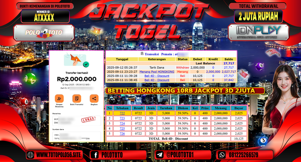 POLOTOTO JACKPOT TOGEL HONGKONG LOTTO Rp.2.000.000,-