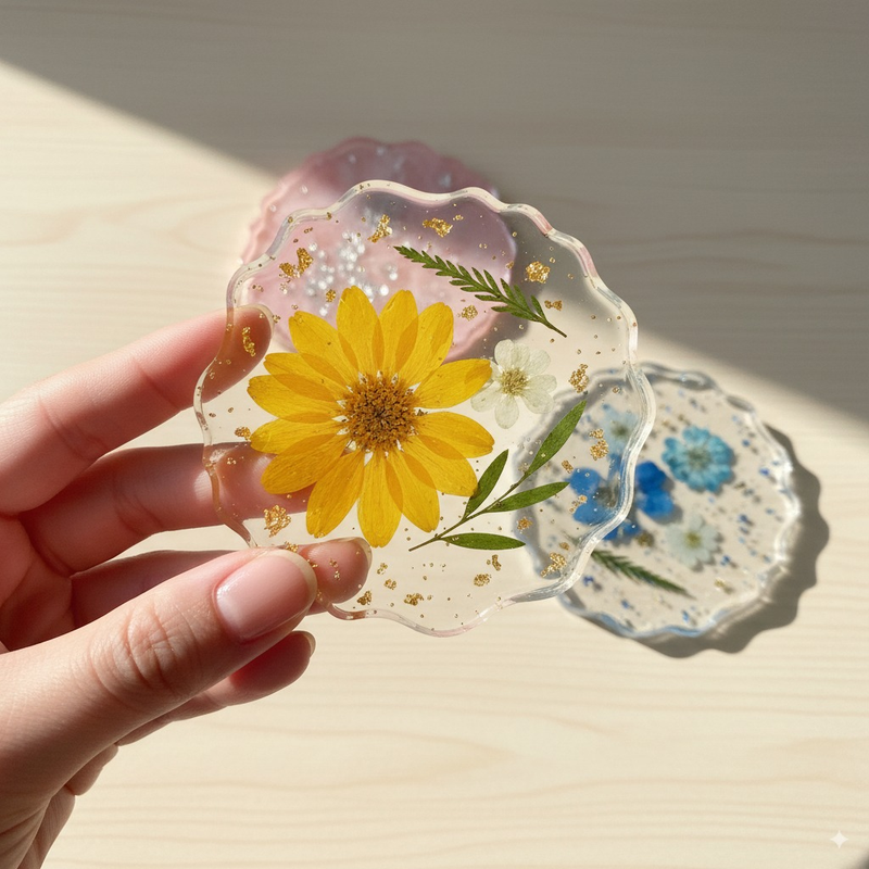 Resina com Flores
