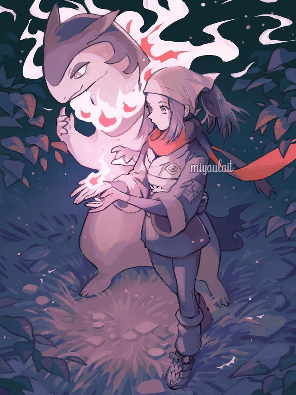 akari-and-hisuian-typhlosion-pokemon-and