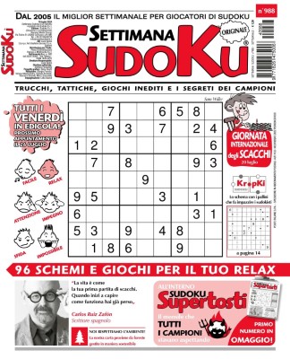 Settimana Sudoku N.988 - 19 Luglio 2024
