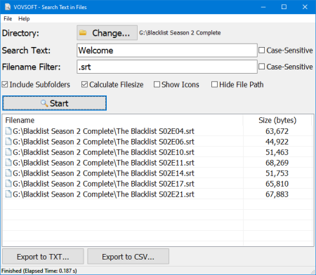 VovSoft Search Text in Files 3.0.0