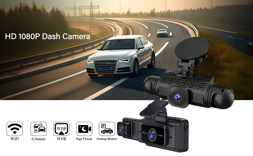 thumbnail image 2 of 4 Channel Dash Cam 360° HD 1080P – 4 Lens Driving Recorder W/ 32G Card – 170° Main Lens 2 of 5