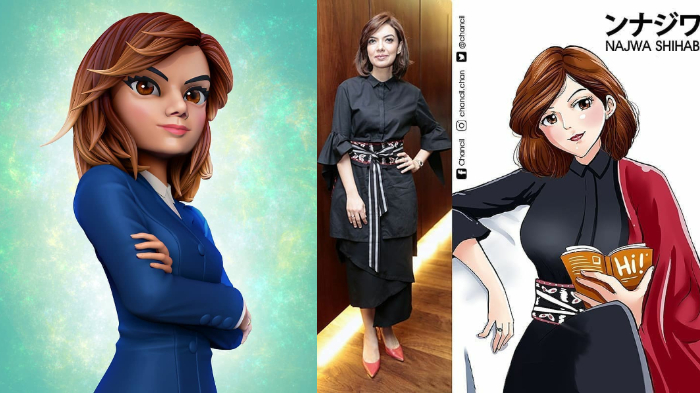 Hasil karya seniman yang menggambar sosok Najwa Shihab